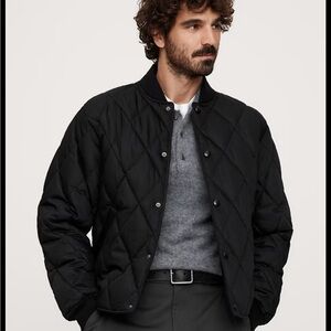 Banana Republic Men's Black Quilted Puffer Jacket